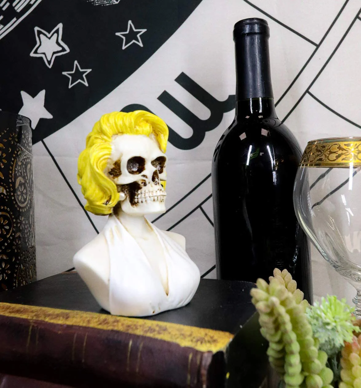 Ebros Day of The Dead Sugar Skull Blonde Marilyn In Iconic White Dress Figurine - Image 2