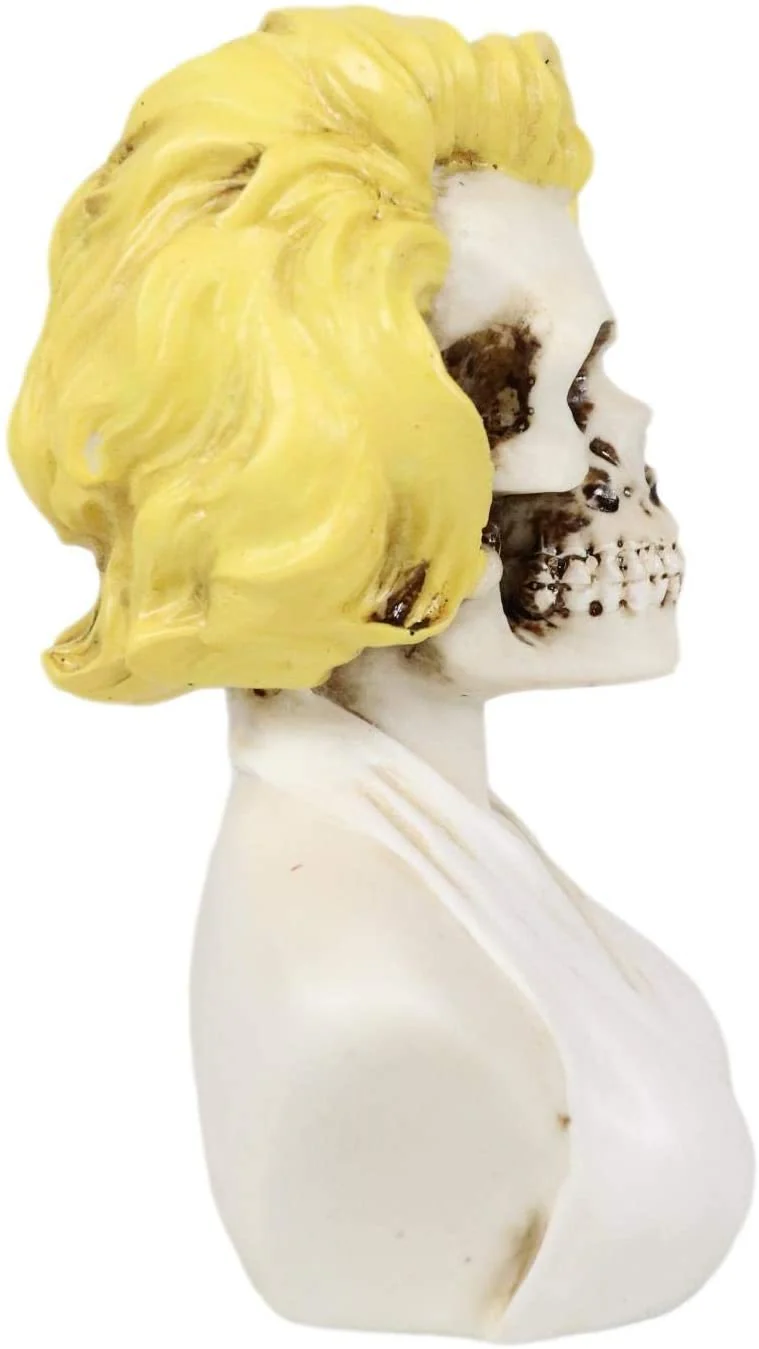 Ebros Day of The Dead Sugar Skull Blonde Marilyn In Iconic White Dress Figurine - Image 3