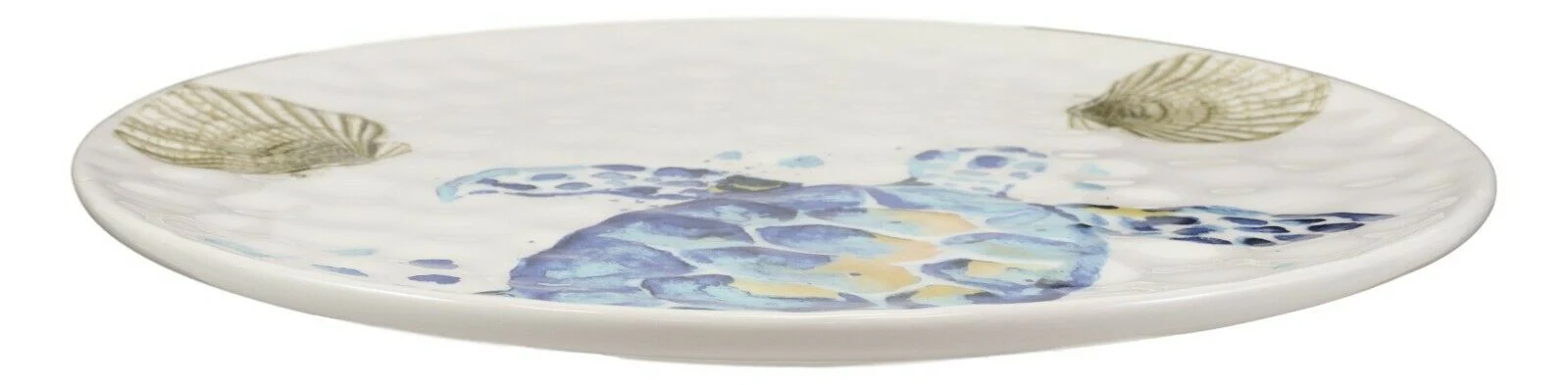 Marine Blue Sea Turtle And Golden Sea Shells Ceramic Dinner Plates Set Of 2 - Image 5