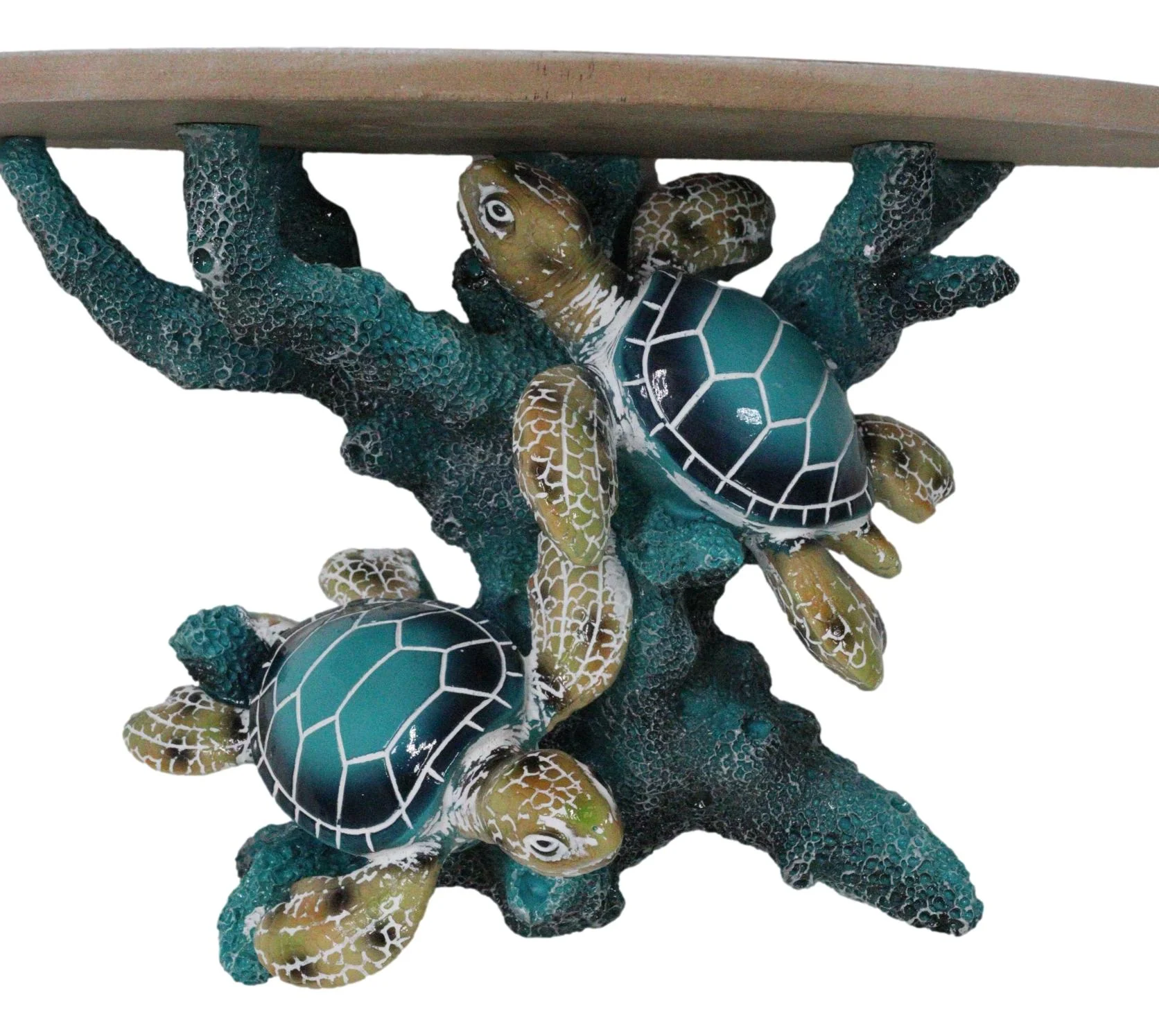 Marine Blue Sea Turtles Swimming by Ocean Corals Floating Wall Bracket Shelf - Image 2
