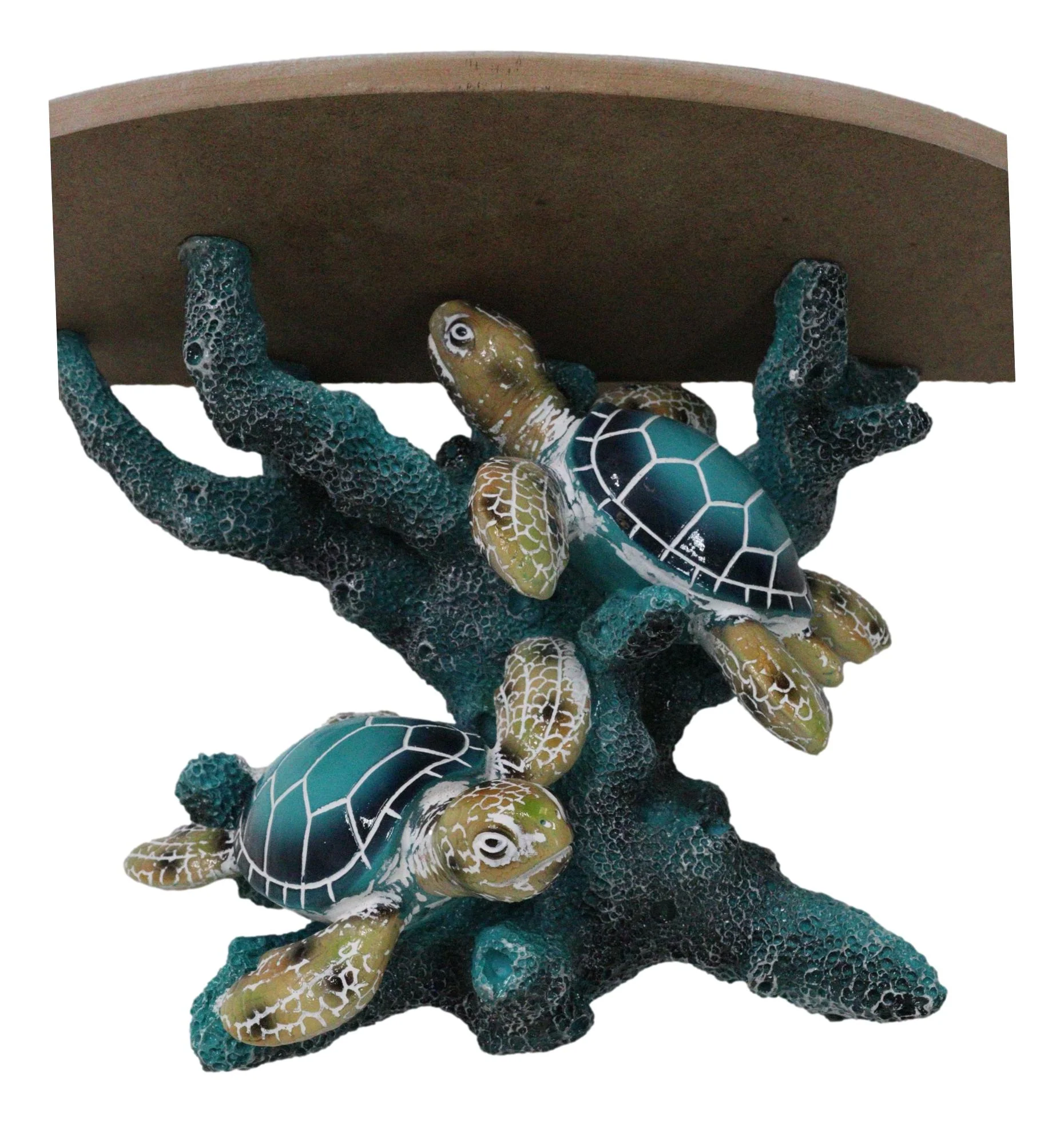 Marine Blue Sea Turtles Swimming by Ocean Corals Floating Wall Bracket Shelf - Image 5