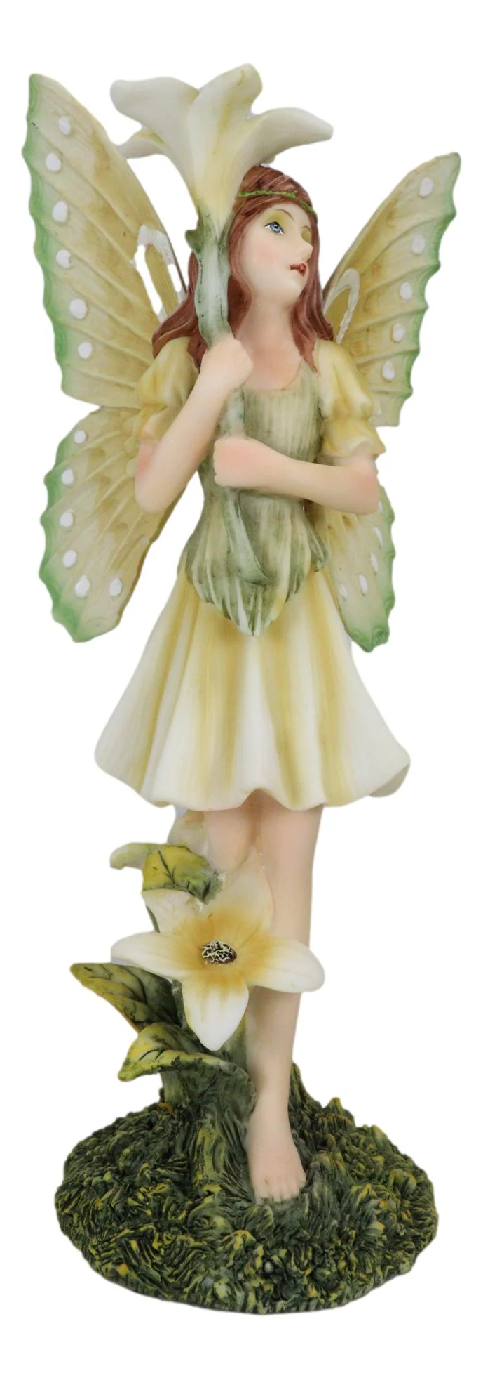 Meadowland Lily Fairy Holding Flower Stem And Lilies Figurine Fae Garden Fantasy - Image 2