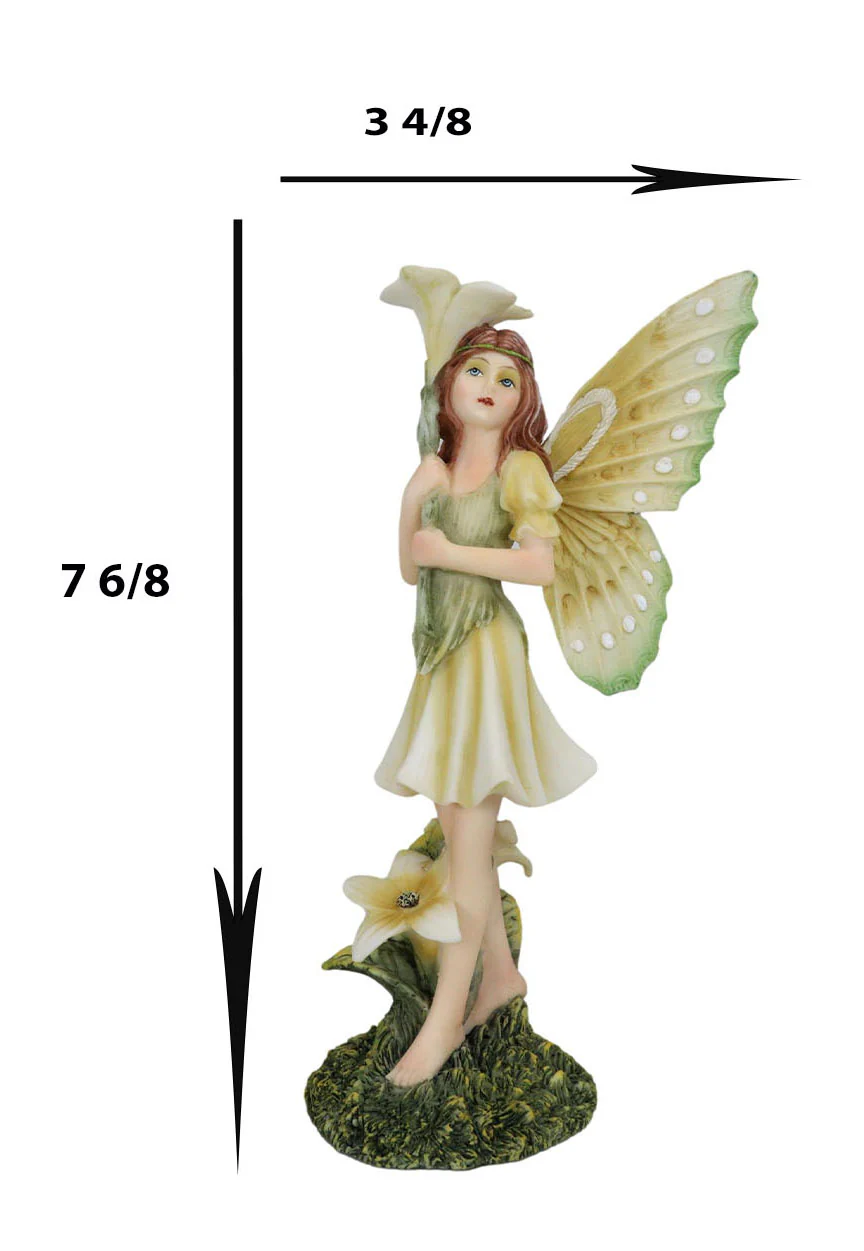Meadowland Lily Fairy Holding Flower Stem And Lilies Figurine Fae Garden Fantasy - Image 3