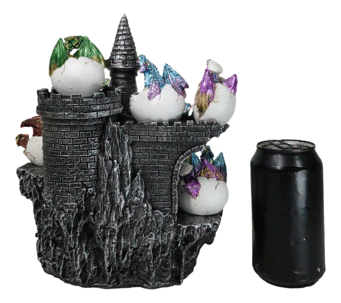 Medieval 12 Mini Dragons In Eggs On Mountain Stonewall Castle Display Stand Set - Image 8