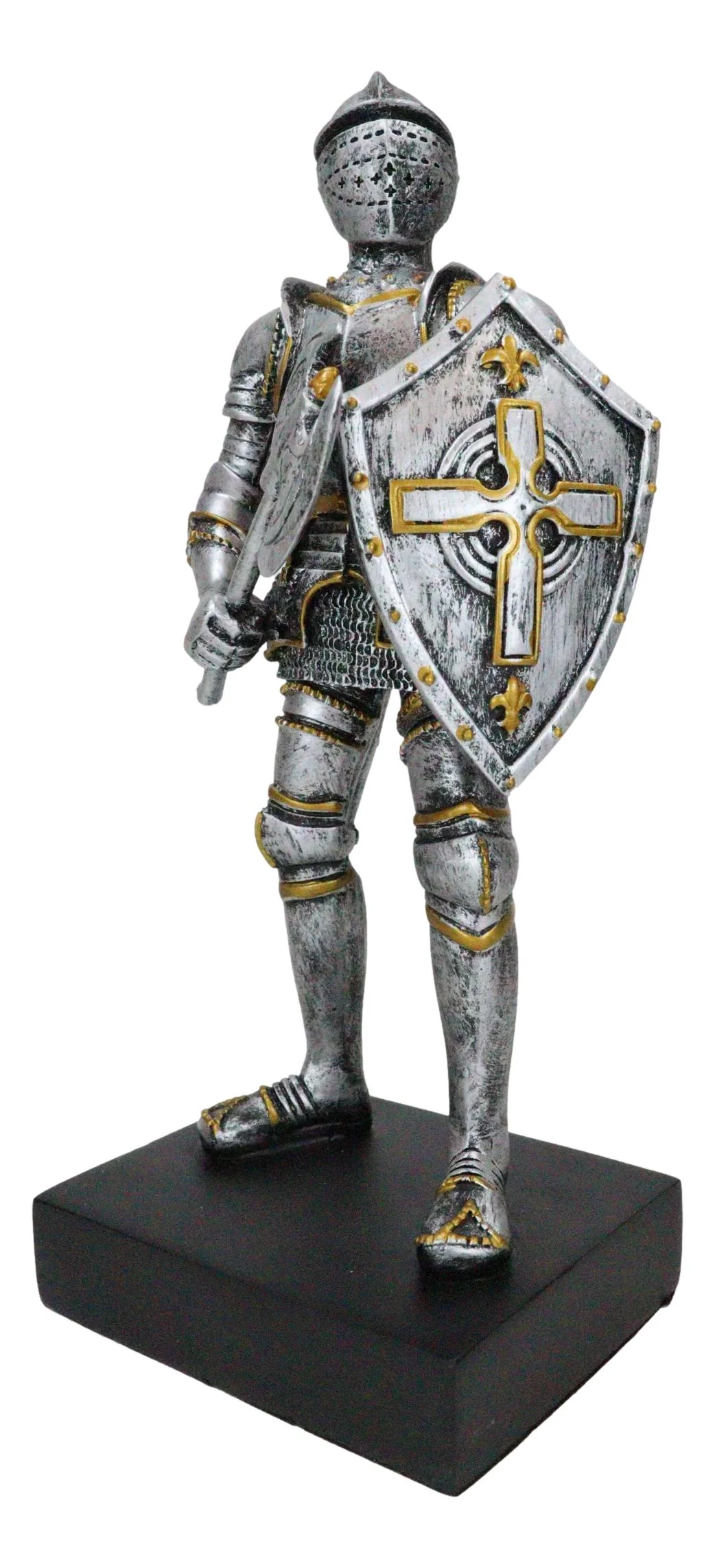 Medieval Armory Valiant Crusader Knight Of Cross With Axe And Shield Figurine - Image 4