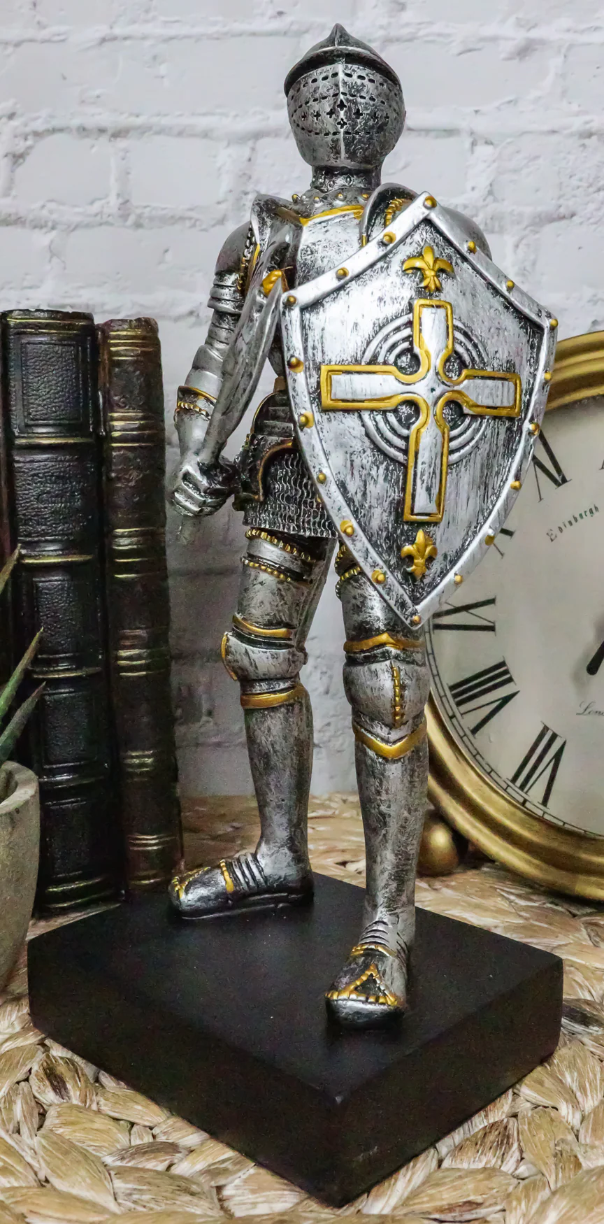 Medieval Armory Valiant Crusader Knight Of Cross With Axe And Shield Figurine - Image 8