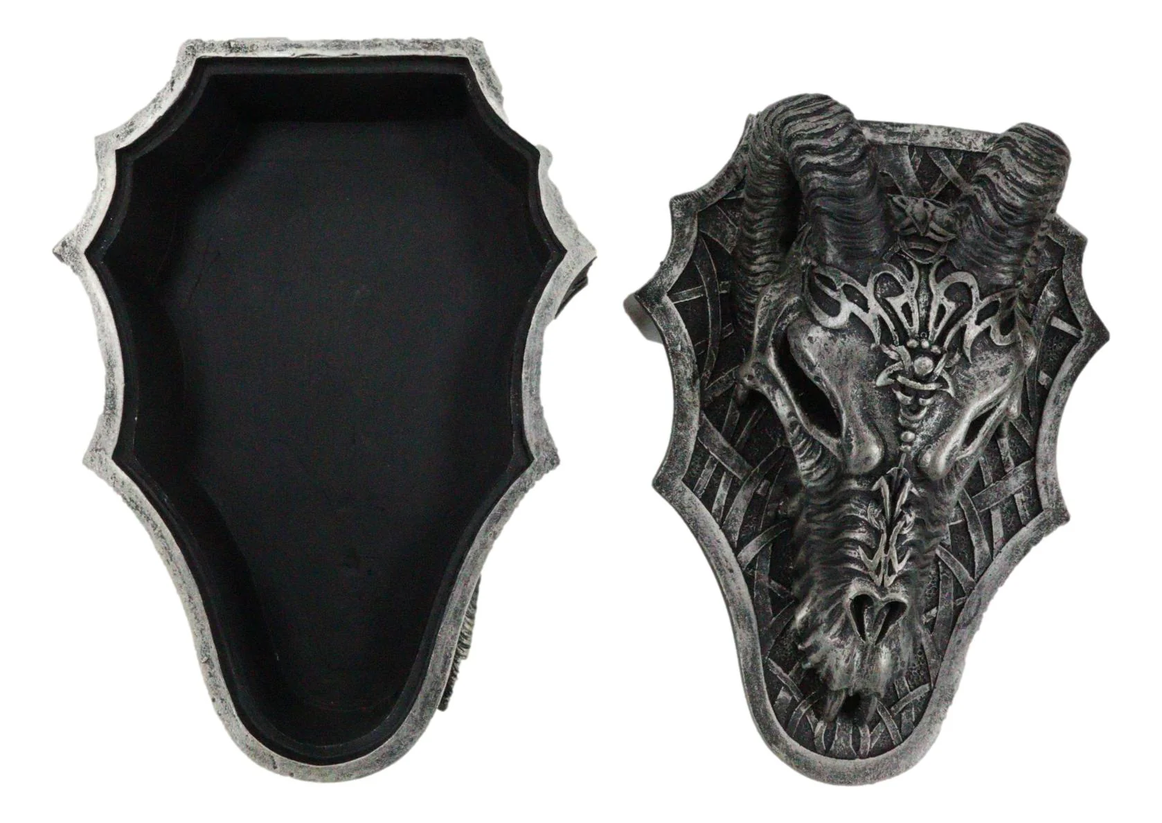 Medieval Celtic Tribal Knotwork Resting Dragon Skull Decorative Box Figurine - Image 5