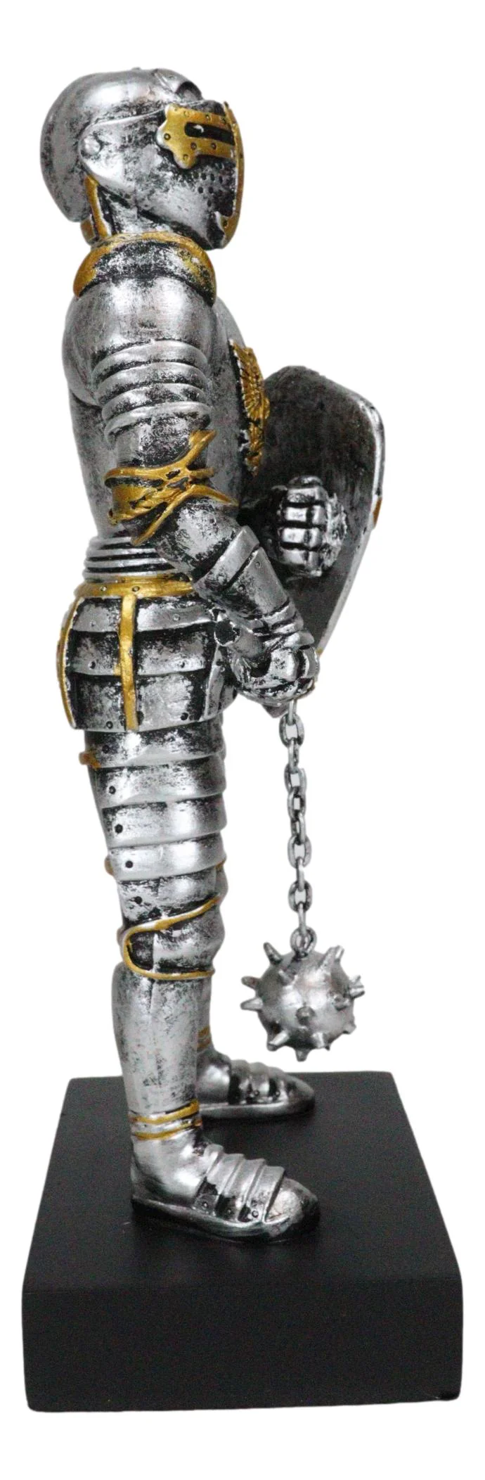 Medieval Eagle Heraldry Knight Crusader Le Fleur Shield And Mace Flail Figurine - Image 3