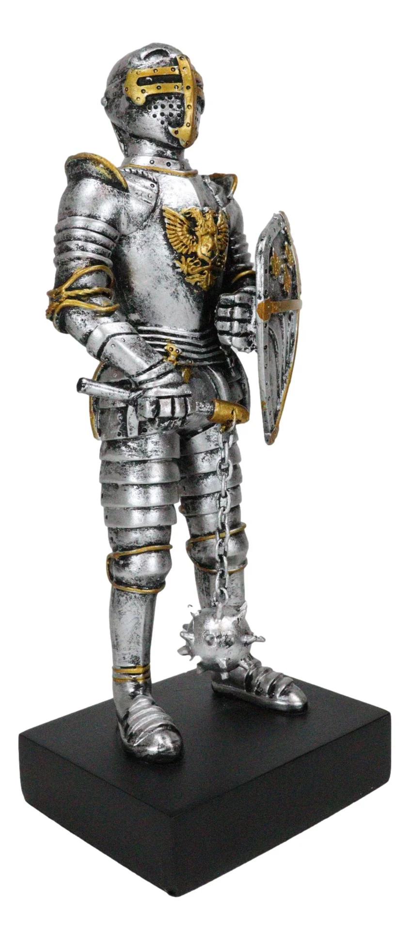 Medieval Eagle Heraldry Knight Crusader Le Fleur Shield And Mace Flail Figurine - Image 5