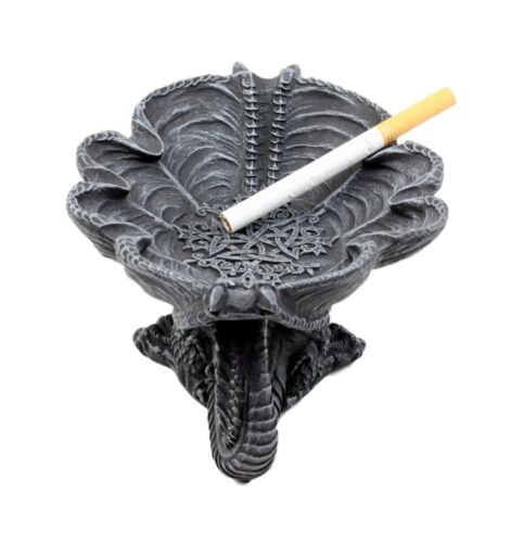 Medieval Fantasy Large Crouching Dragon Ashtray With Celtic Knotwork Figurine - Image 4