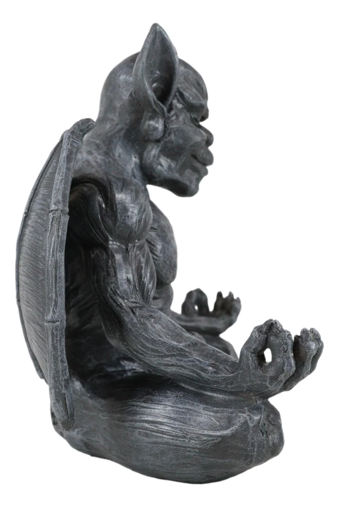 Medieval Gothic Horned Demonic Gargoyle With Wings in Yoga Meditation Figurine - Image 4
