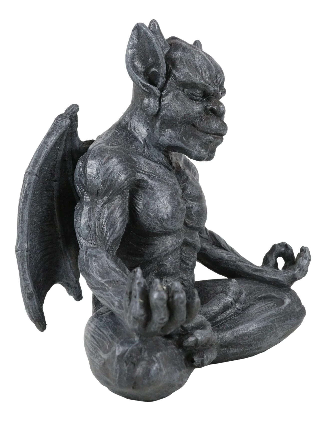 Medieval Gothic Horned Demonic Gargoyle With Wings in Yoga Meditation Figurine - Image 7