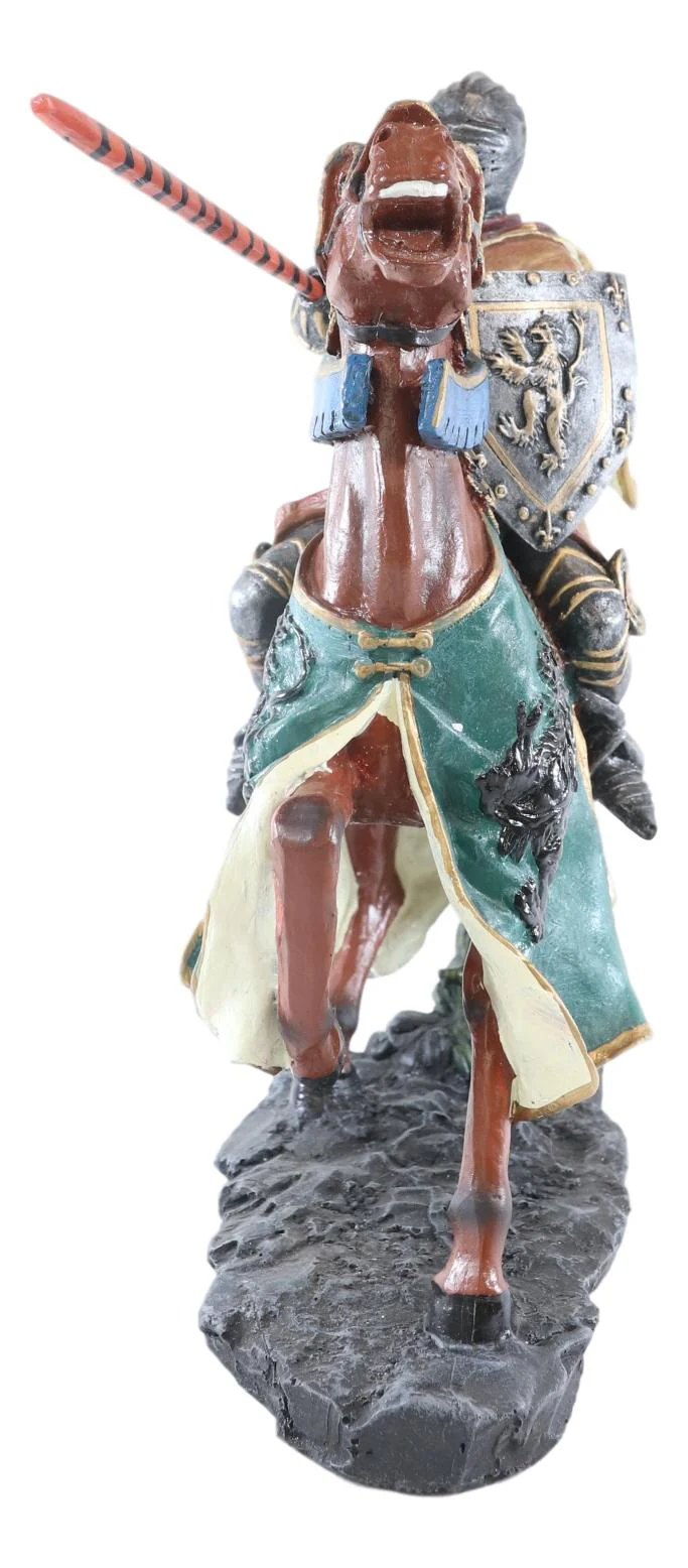 Medieval Royal Jostling Tournament Charging Calvary Knight Lance Figurine 10"L - Image 3