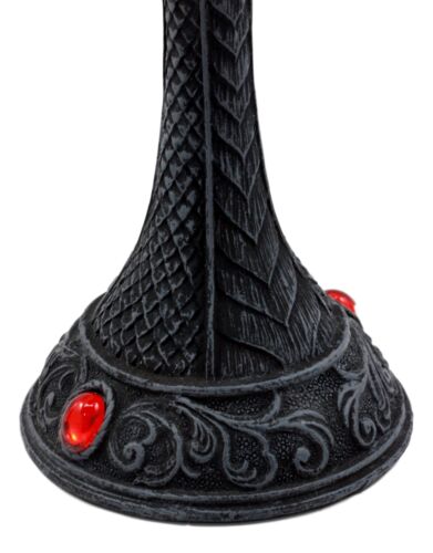 Medieval Alchemy Dual Twin Dragons Guarding Blood Crystals Wine Goblet Chalice - Image 4