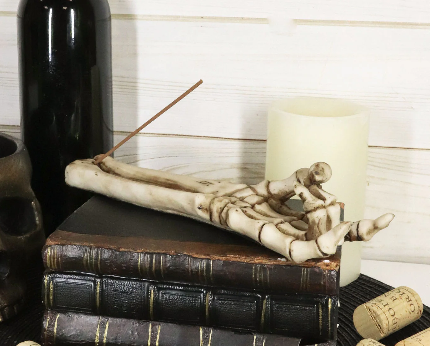 Ebros Bone Chilling Skeleton Arm and Hand Incense Stick Holder Display Stand Figurine - Image 5