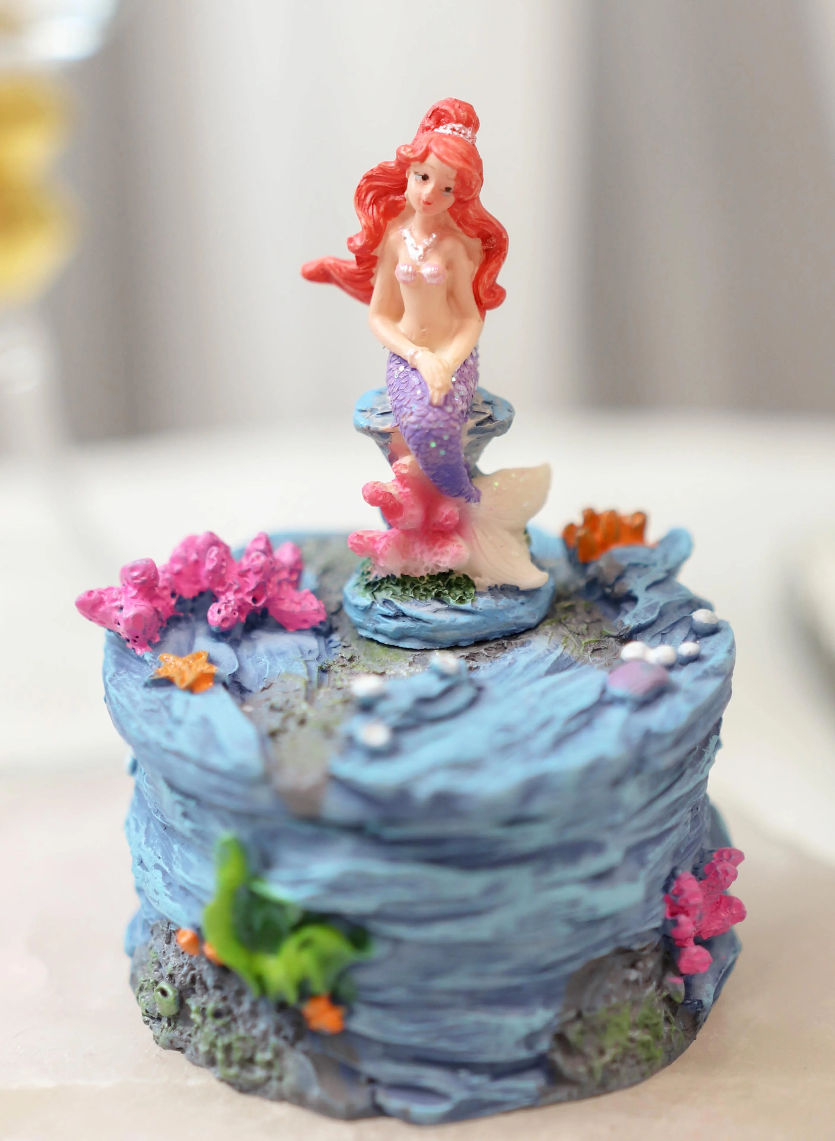 Mermaid Mergirl Sisters Sitting On Rock By Corals Mini Decorative Boxes Set Of 2 - Image 2