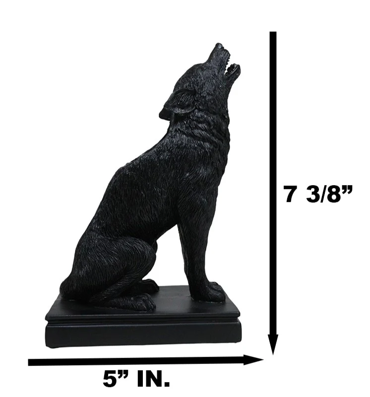 Mystical Wicca Gothic Alpha Gray Wolf Ulula Noctis Candlestick Holder Figurine - Image 2