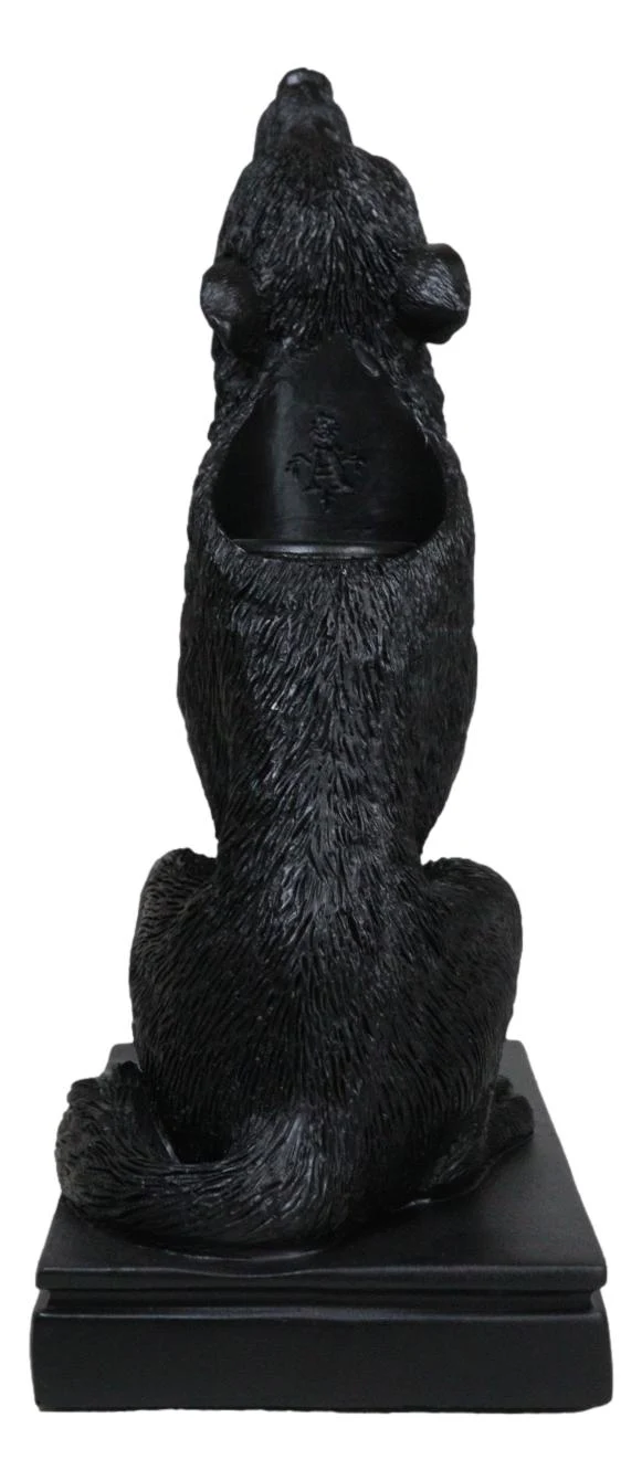 Mystical Wicca Gothic Alpha Gray Wolf Ulula Noctis Candlestick Holder Figurine - Image 6