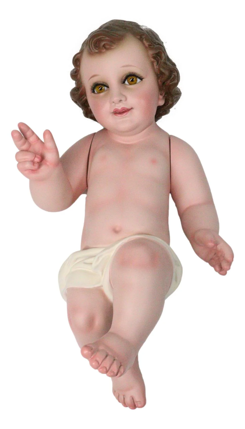 Nativity Christmas Realistic Infant Baby Jesus With Moving Hands Statue 12" L - Image 6