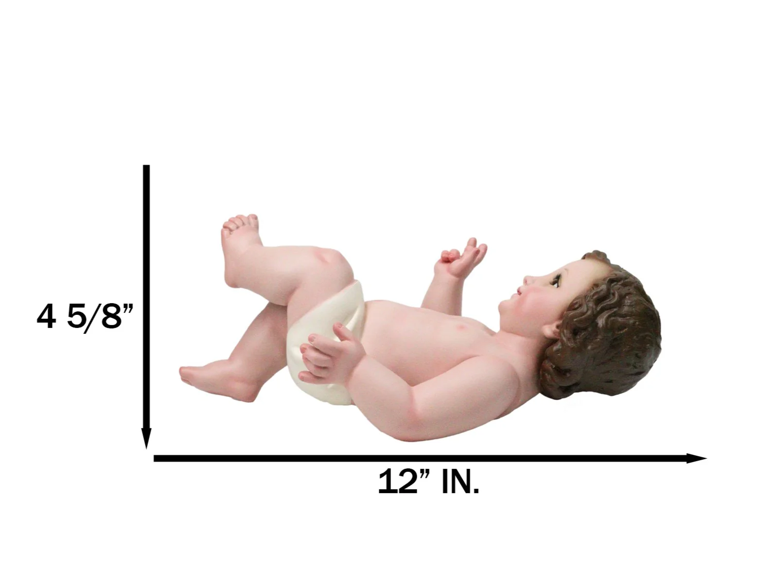 Nativity Christmas Realistic Infant Baby Jesus With Moving Hands Statue 12" L - Image 7