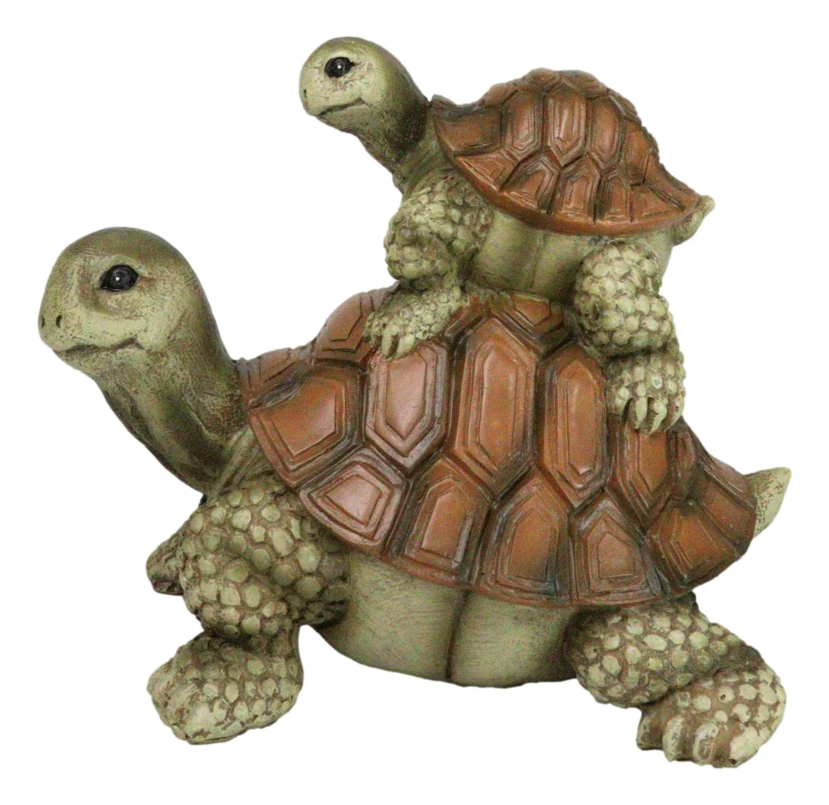Nautical Marine Turtle Tortoise Mother Piggybacking Hatchling Family Figurine - Image 4