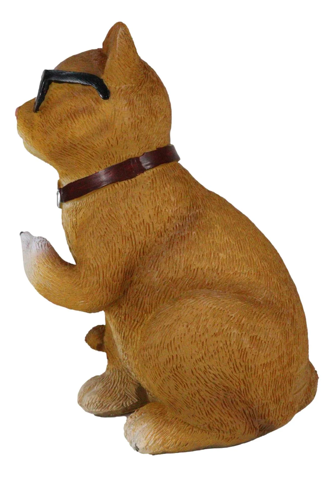 No Pussies Here! Tabby Cat With Shades Flipping The Bird Middle Finger Figurine - Image 6