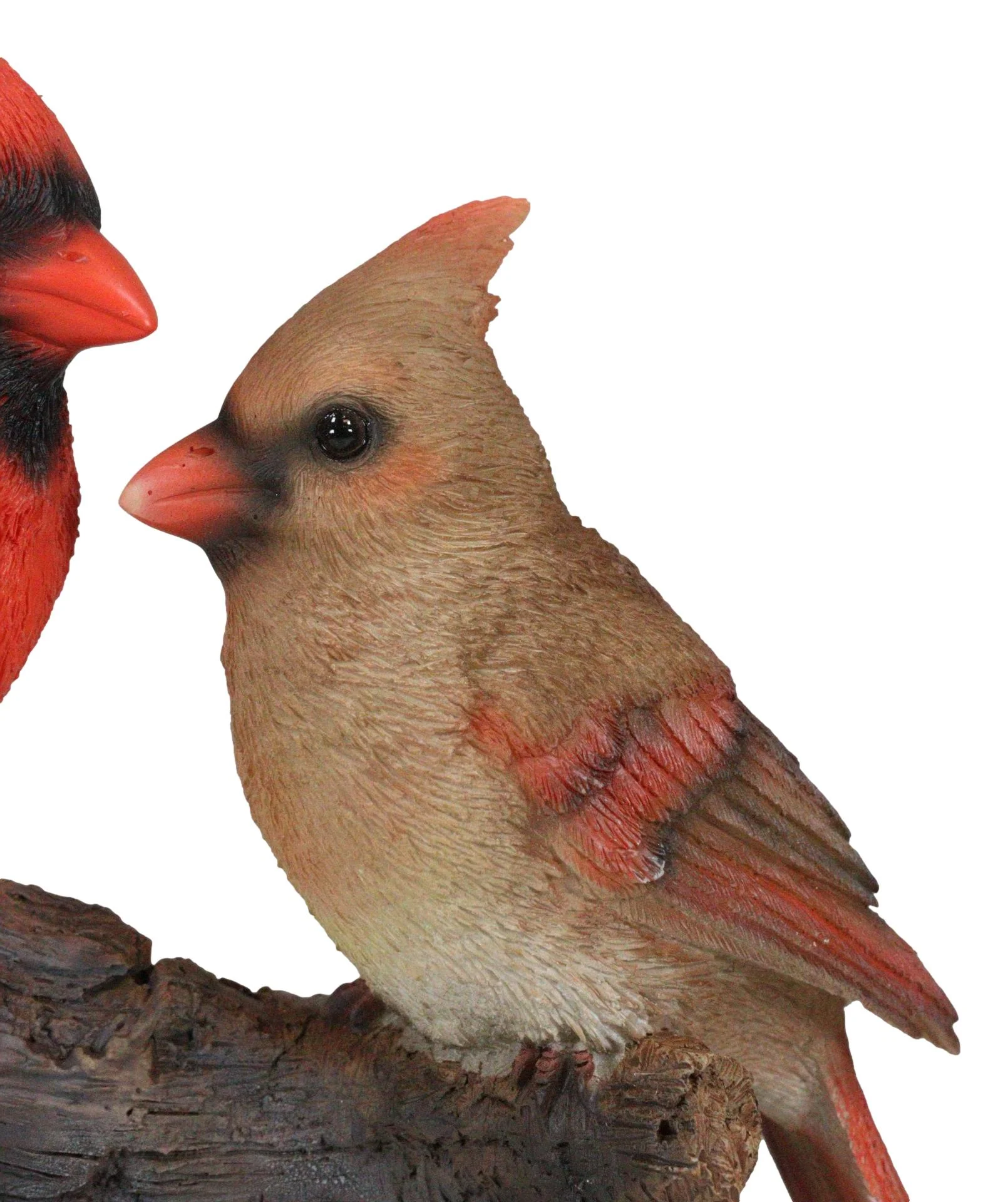 Northern Red And Brown Cardinal Male And Female Birds Couple On Branch Figurine - Image 6