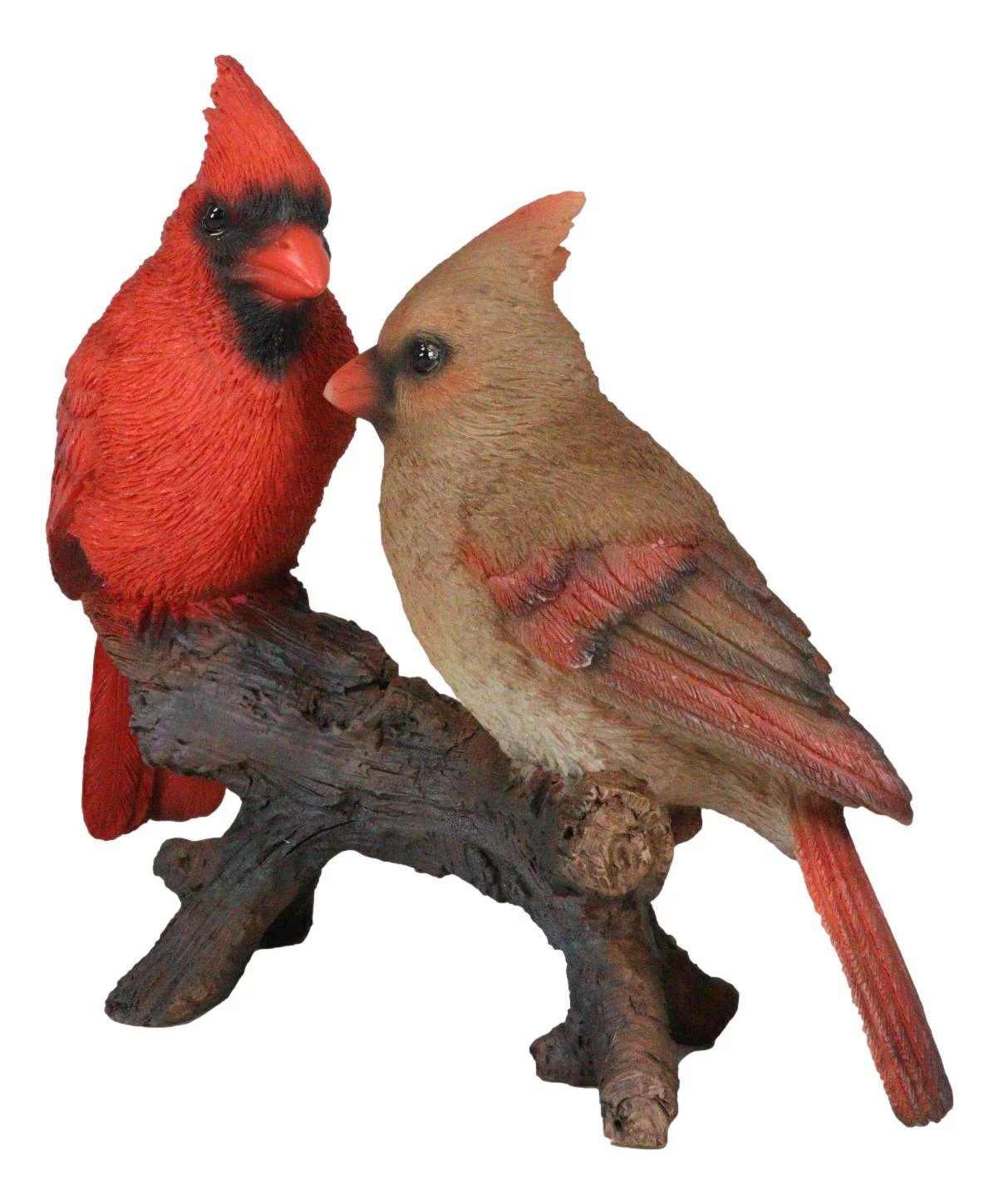 Northern Red And Brown Cardinal Male And Female Birds Couple On Branch Figurine - Image 7