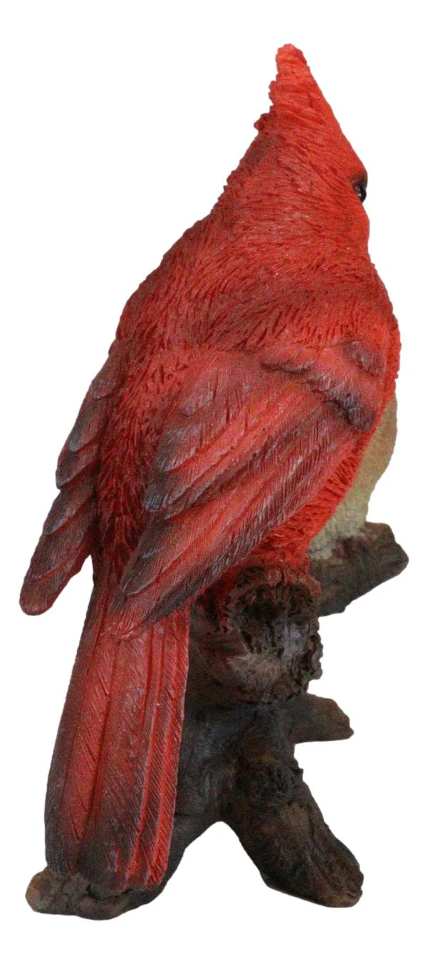 Northern Red And Brown Cardinal Male And Female Birds Couple On Branch Figurine - Image 8