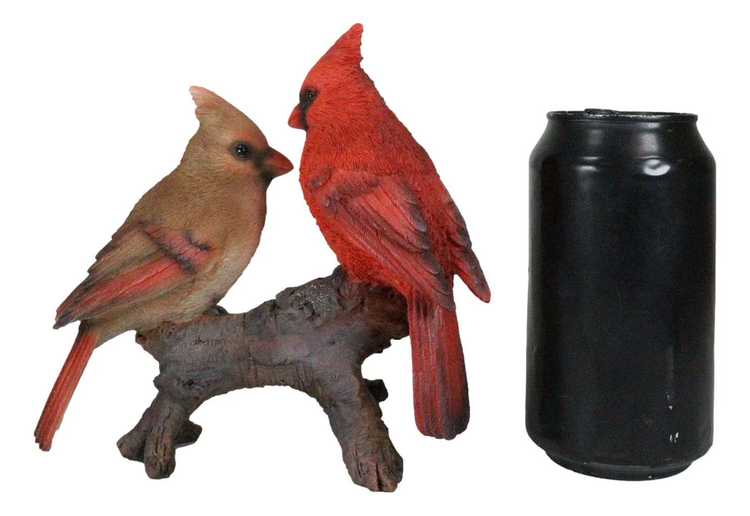 Northern Red And Brown Cardinal Male And Female Birds Couple On Branch Figurine - Image 9