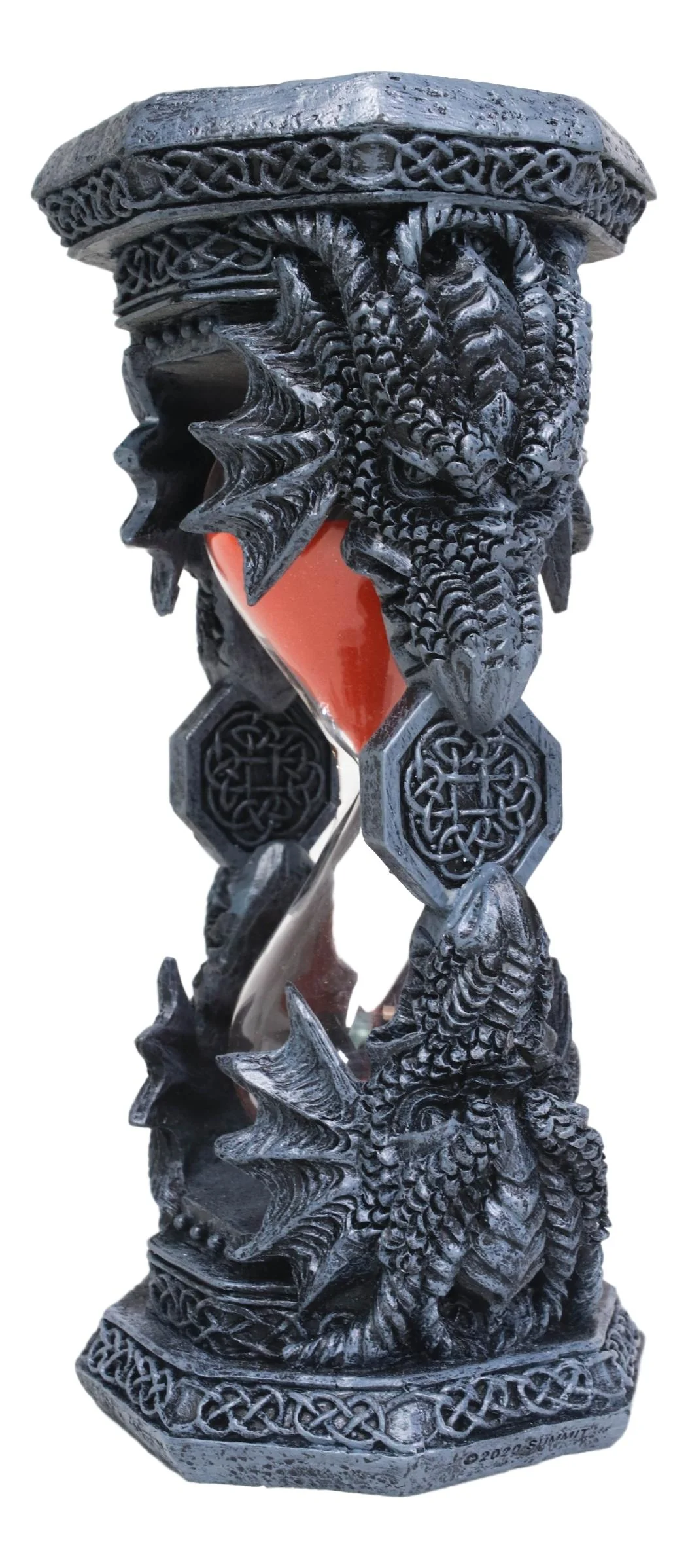 Octagonal Gothic Celtic Knotwork Invertible Dragon Heads Sand Timer Figurine - Image 3