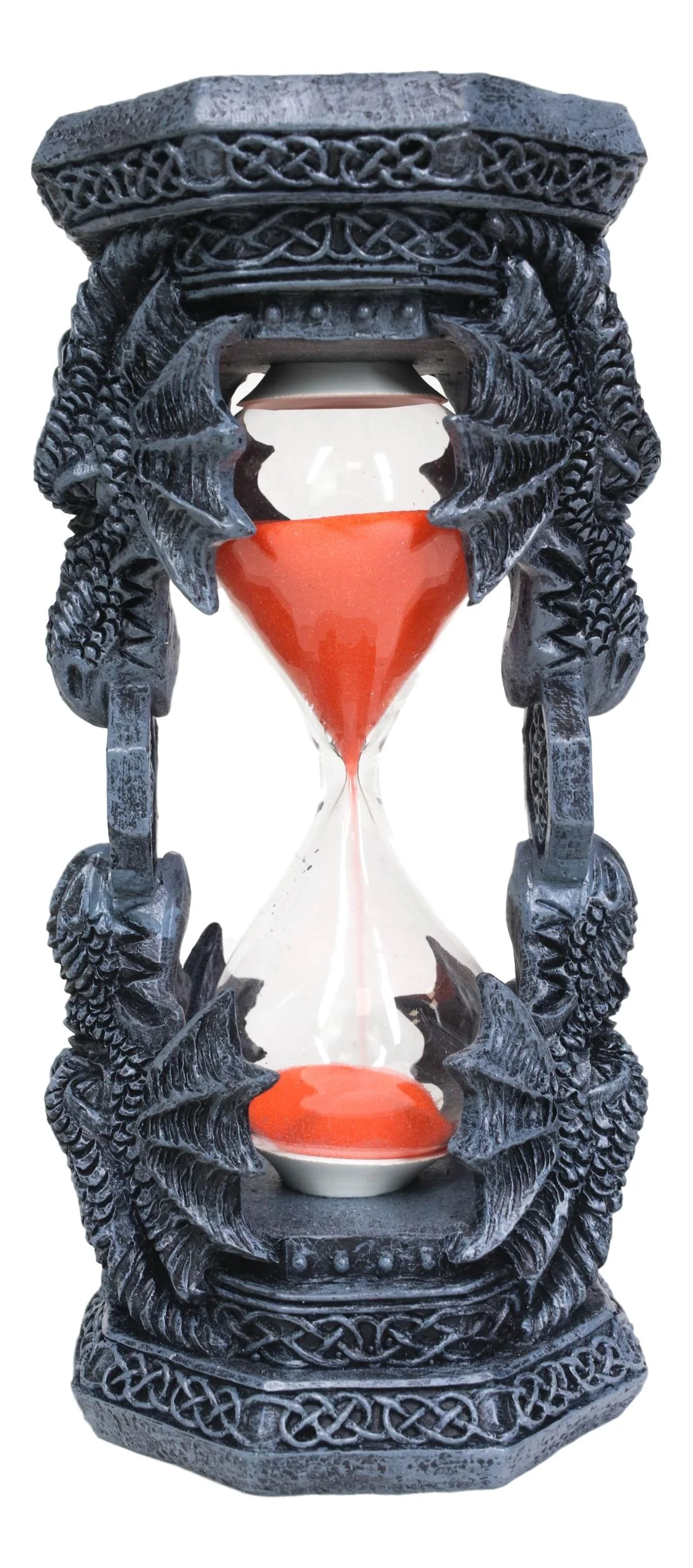 Octagonal Gothic Celtic Knotwork Invertible Dragon Heads Sand Timer Figurine - Image 4