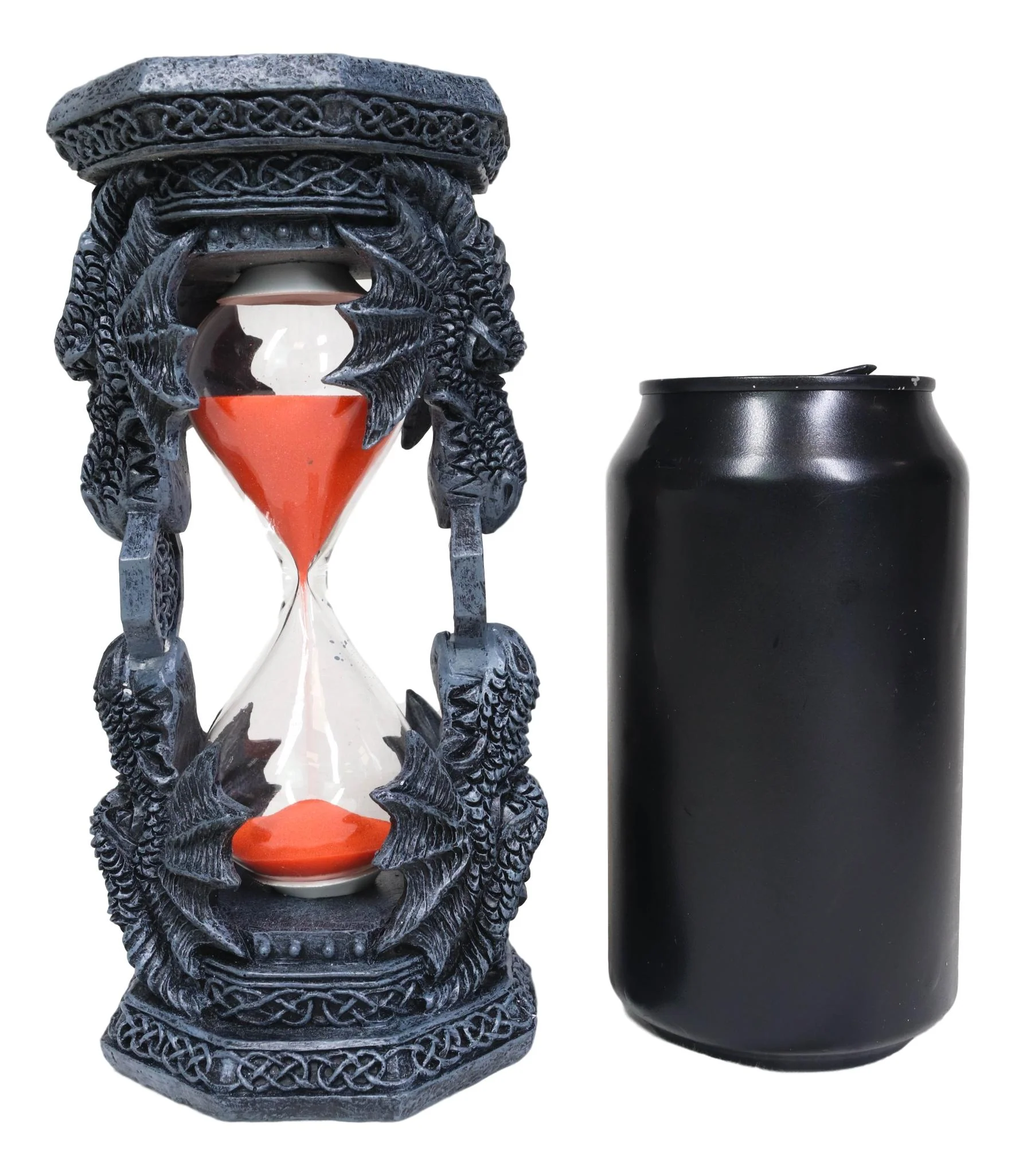 Octagonal Gothic Celtic Knotwork Invertible Dragon Heads Sand Timer Figurine - Image 6