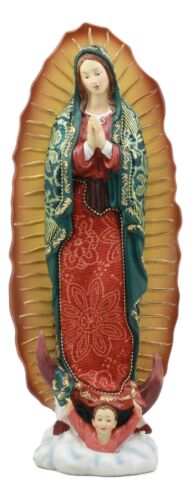 Our Lady of Guadalupe Virgin Mary Religious Statue Real Fabric Dress Collectible - Image 3