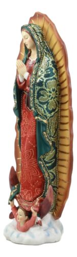 Our Lady of Guadalupe Virgin Mary Religious Statue Real Fabric Dress Collectible - Image 4