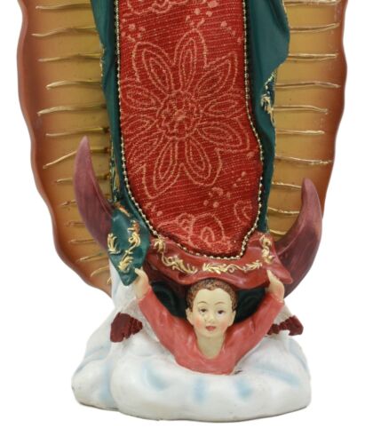 Our Lady of Guadalupe Virgin Mary Religious Statue Real Fabric Dress Collectible - Image 5