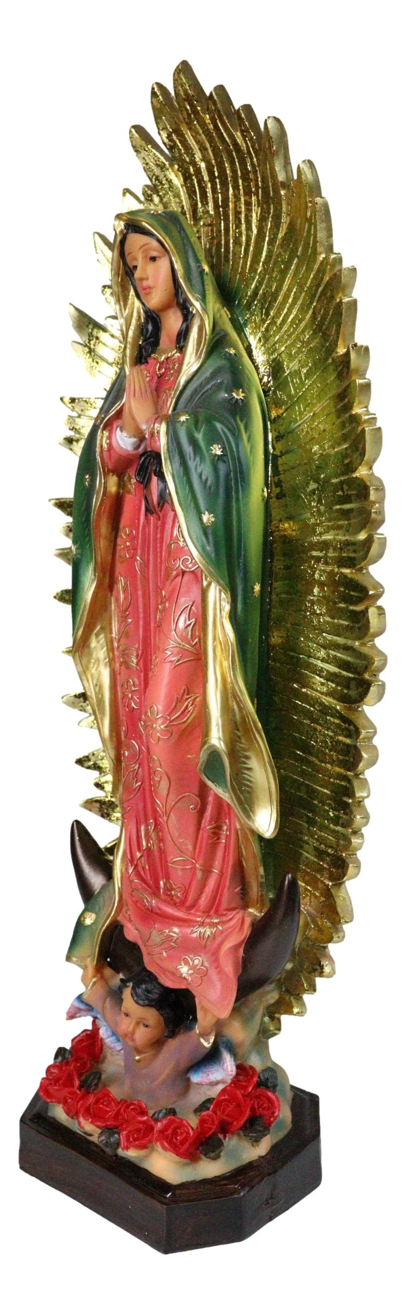 Our Lady of Guadalupe With Mandorla of Rays Mother Mary Catholic Figurine 18"H - Image 4