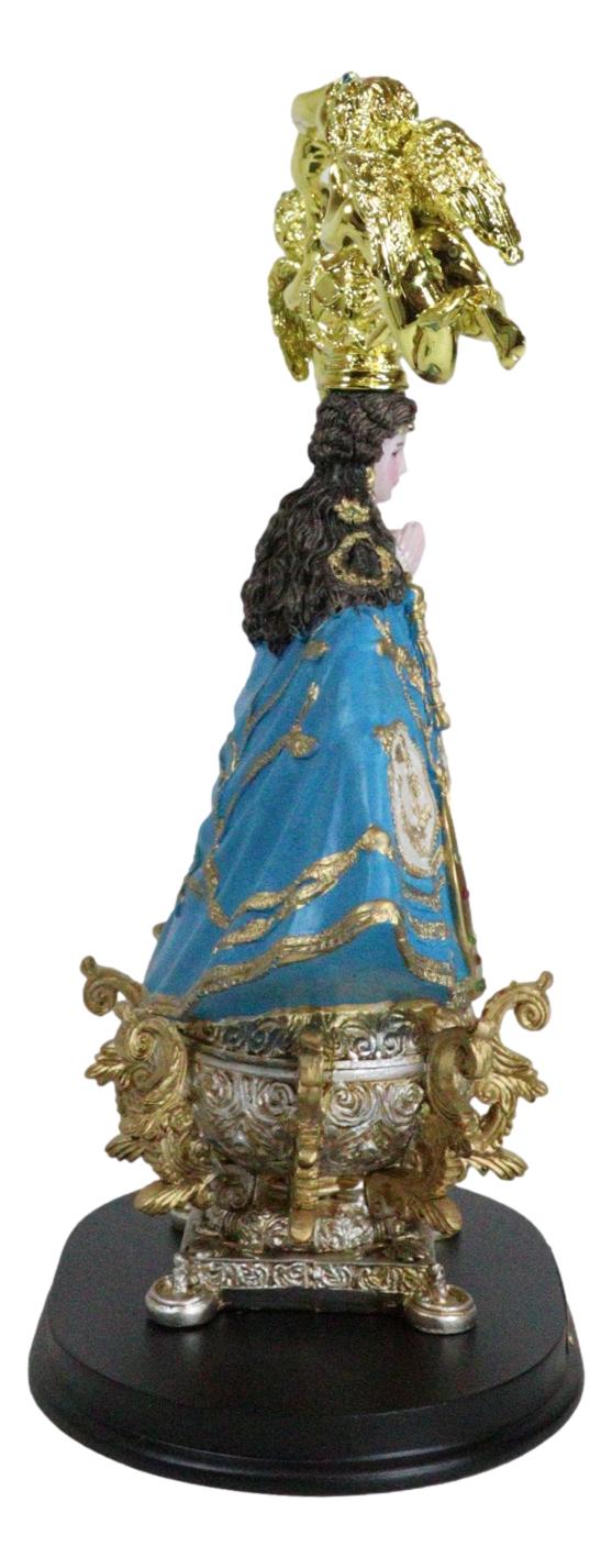 Our Lady of San Juan De Los Lagos Golden Crown And Angels Regal Blue Figurine - Image 7