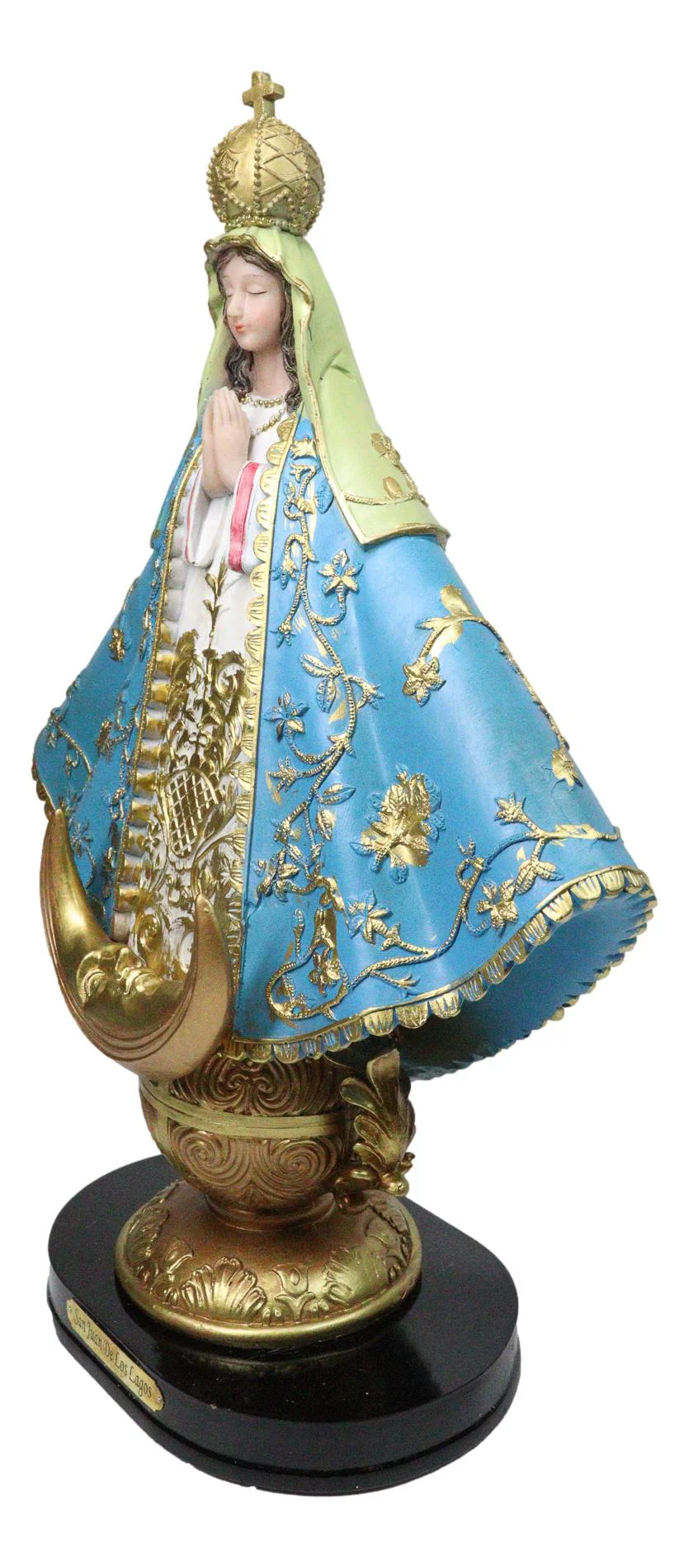 Our Lady of San Juan De Los Lagos With Golden Crown And Moon Figurine 12"H - Image 4