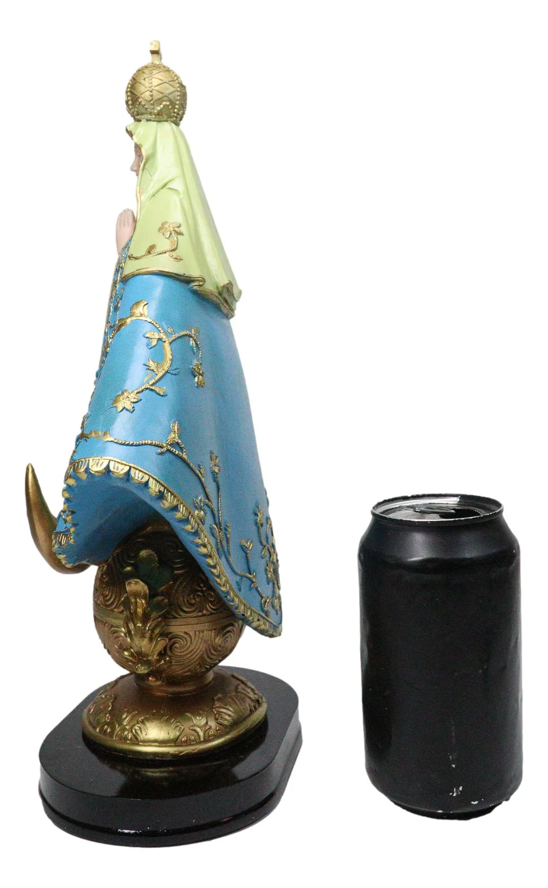 Our Lady of San Juan De Los Lagos With Golden Crown And Moon Figurine 12"H - Image 7