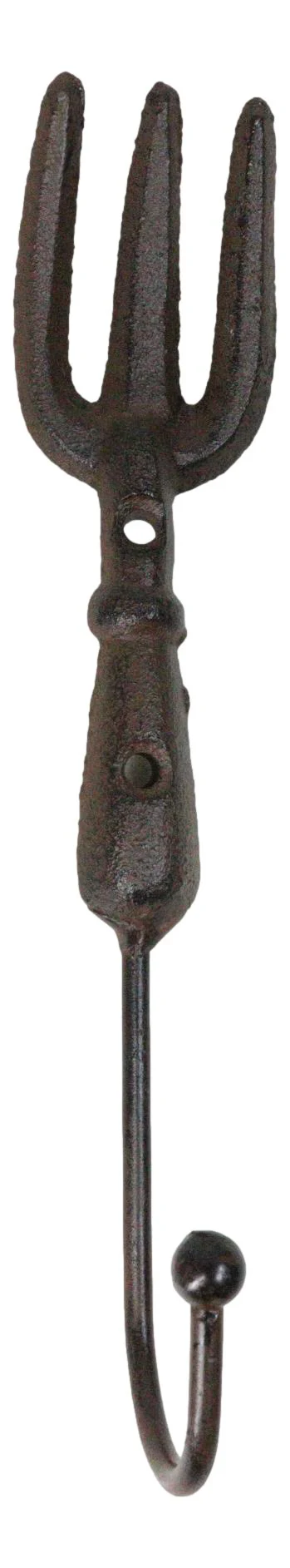 Pack of 2 Cast Iron Garden Hand Tool Fork and Trowel Wall Hooks For Coats Keys - Image 5