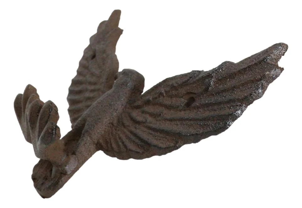 Pack Of 2 Cast Iron Rustic American Bald Eagle Multi Peg Coat Keys Wall Hooks - Image 6