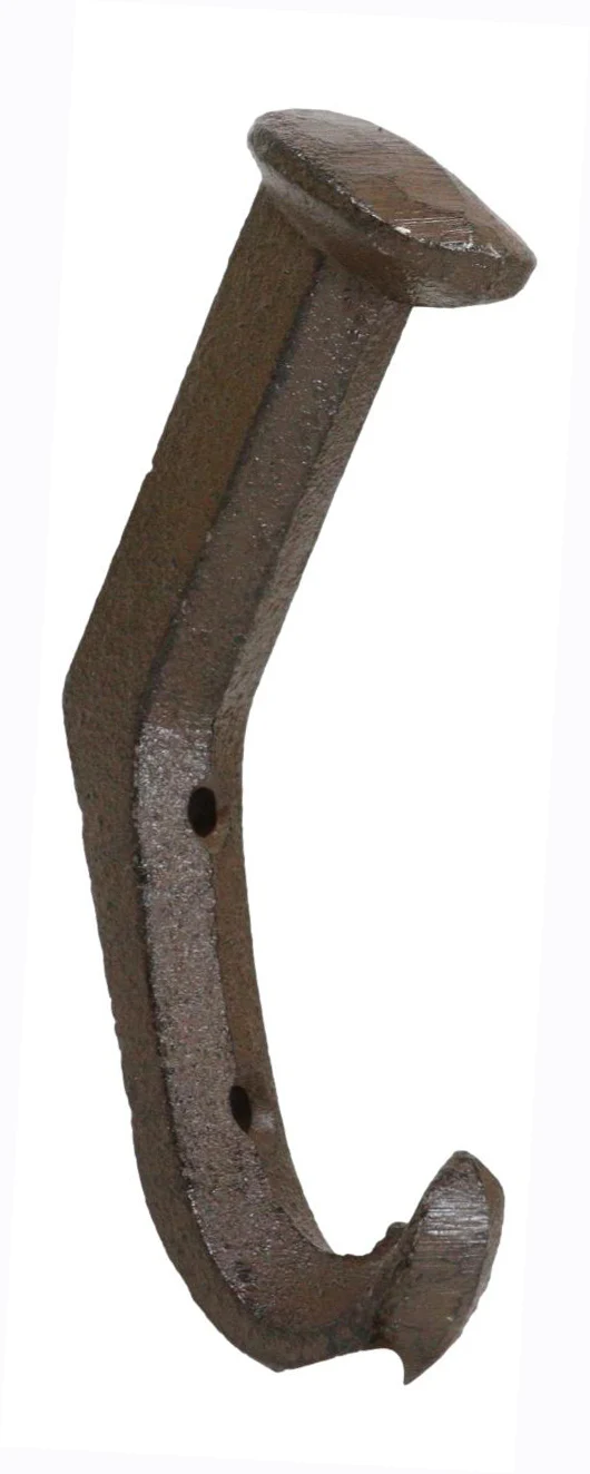 Pack Of 2 Cast Iron Rustic Western Rugged Railroad Nail Spike Wall Coat Hooks - Image 8