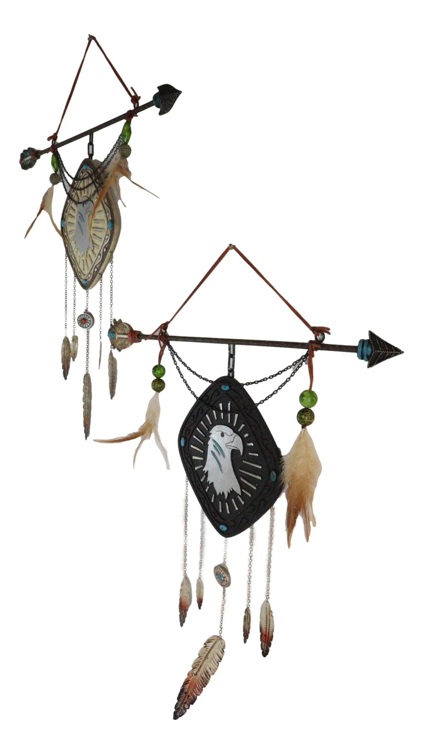 Pack Of 2 Indian Bald Eagle Spirit Arrow Beads Dreamcatcher Feathers Wall Decors - Image 3