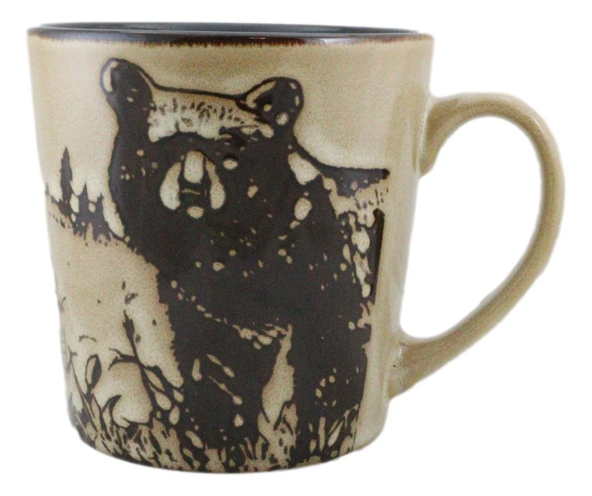 Pack Of 2 Rustic Western Cabin Lodge Forest Grizzly Bear Ceramic Mugs Coffee Cup - Image 6
