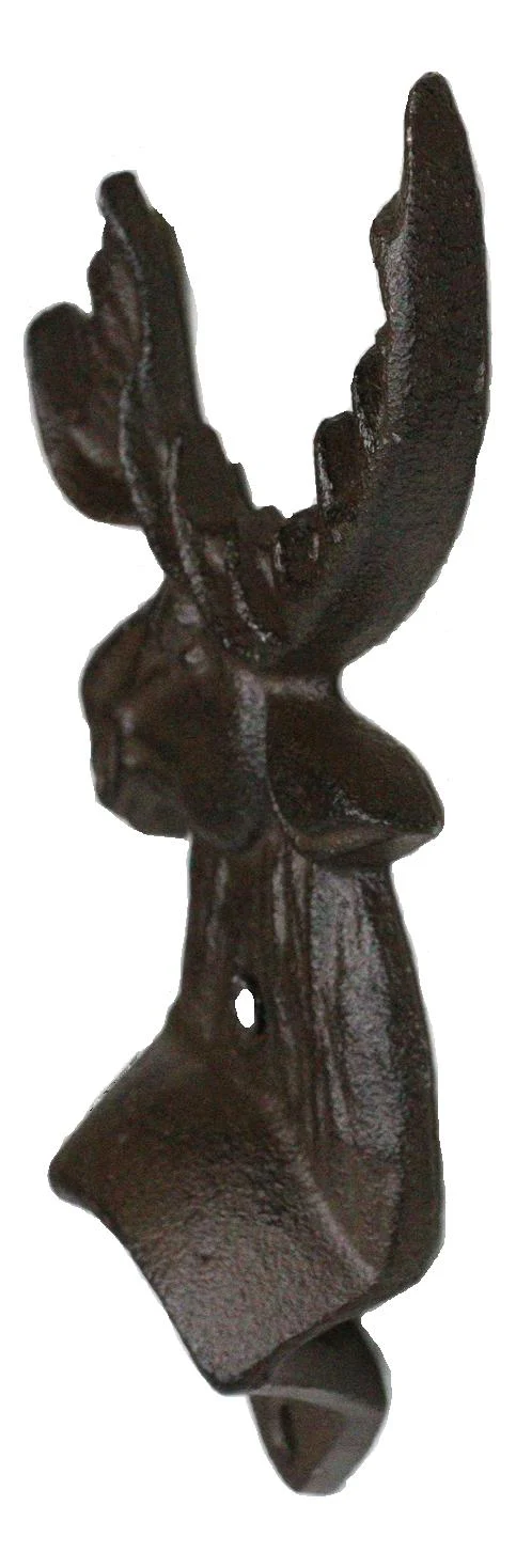 Pack Of 2 Rustic Western Country Bull Moose Cast Iron Beer Bottle Wall Openers - Image 2