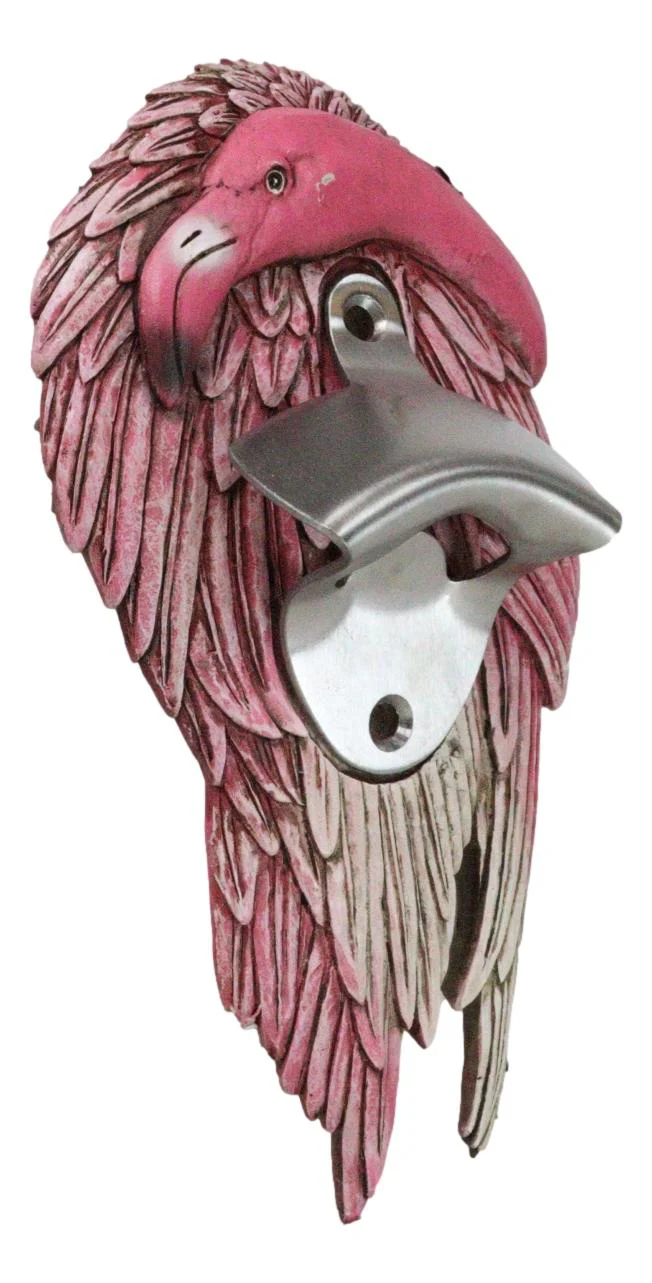 Pack Of 2 Tropical Paradise Wading Bird Pink Flamingo Wall Beer Bottle Openers - Image 7