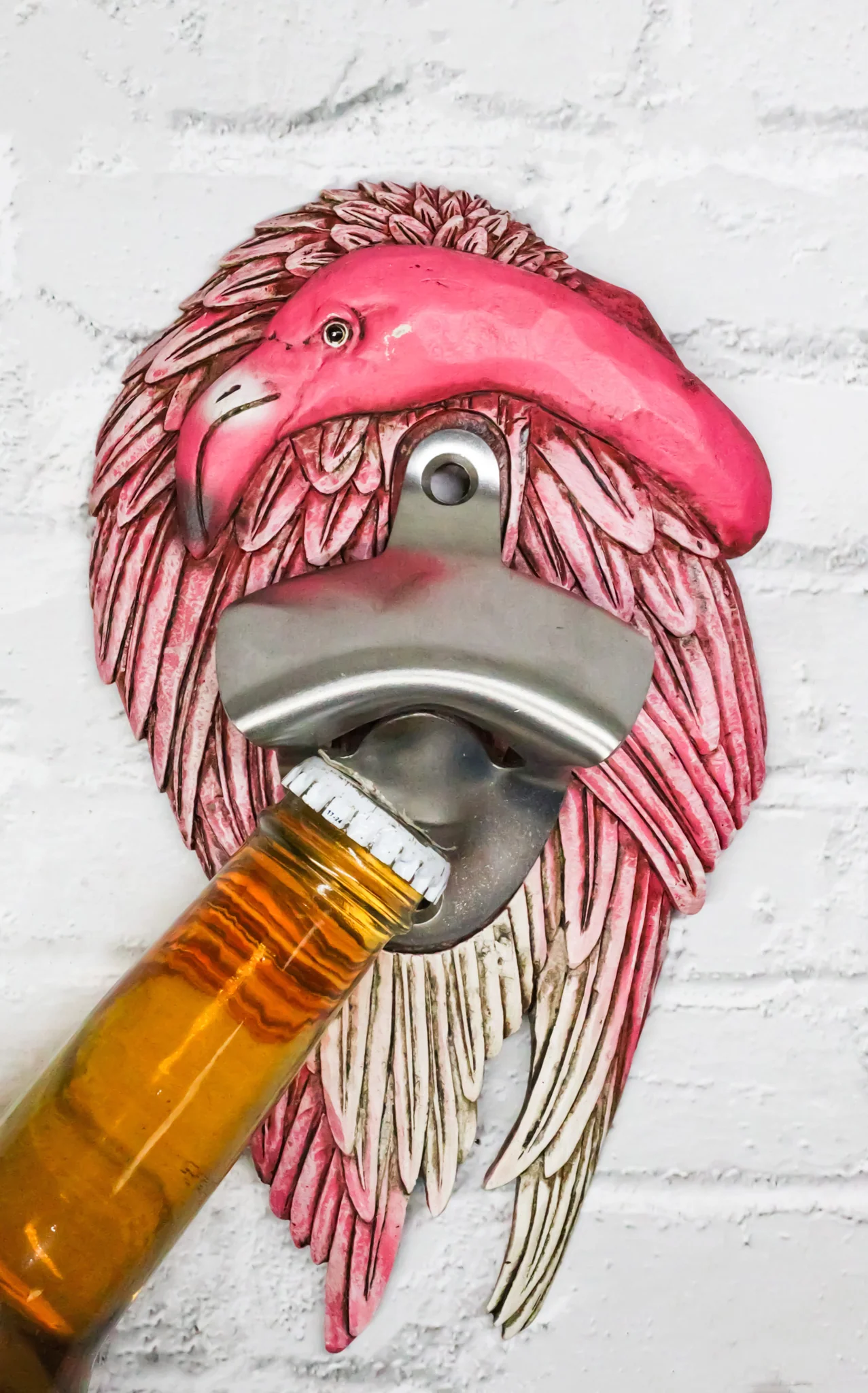 Pack Of 2 Tropical Paradise Wading Bird Pink Flamingo Wall Beer Bottle Openers - Image 9