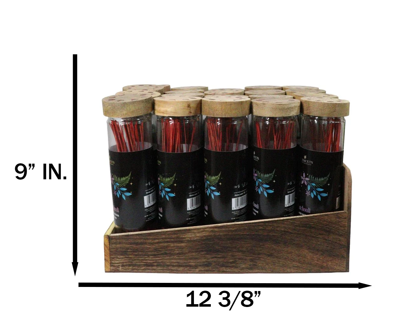 Pack Of 20 Dark Forest Fragranced Incense Sticks With Wood Holder Display Set - Image 8