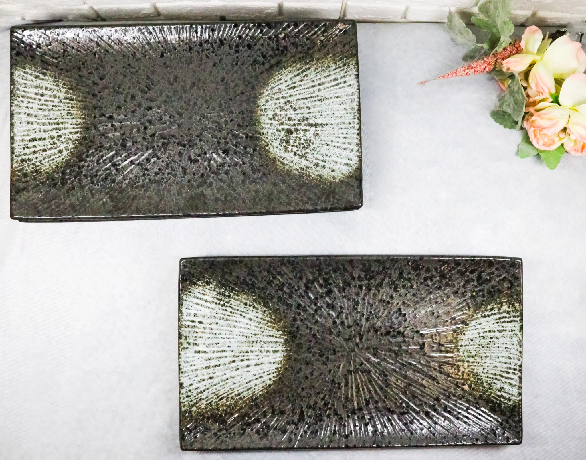 Pack Of 3 Hakumu Grey Tone Porcelain Long Rectangular Serving Platter 15"X8.5" - Image 10